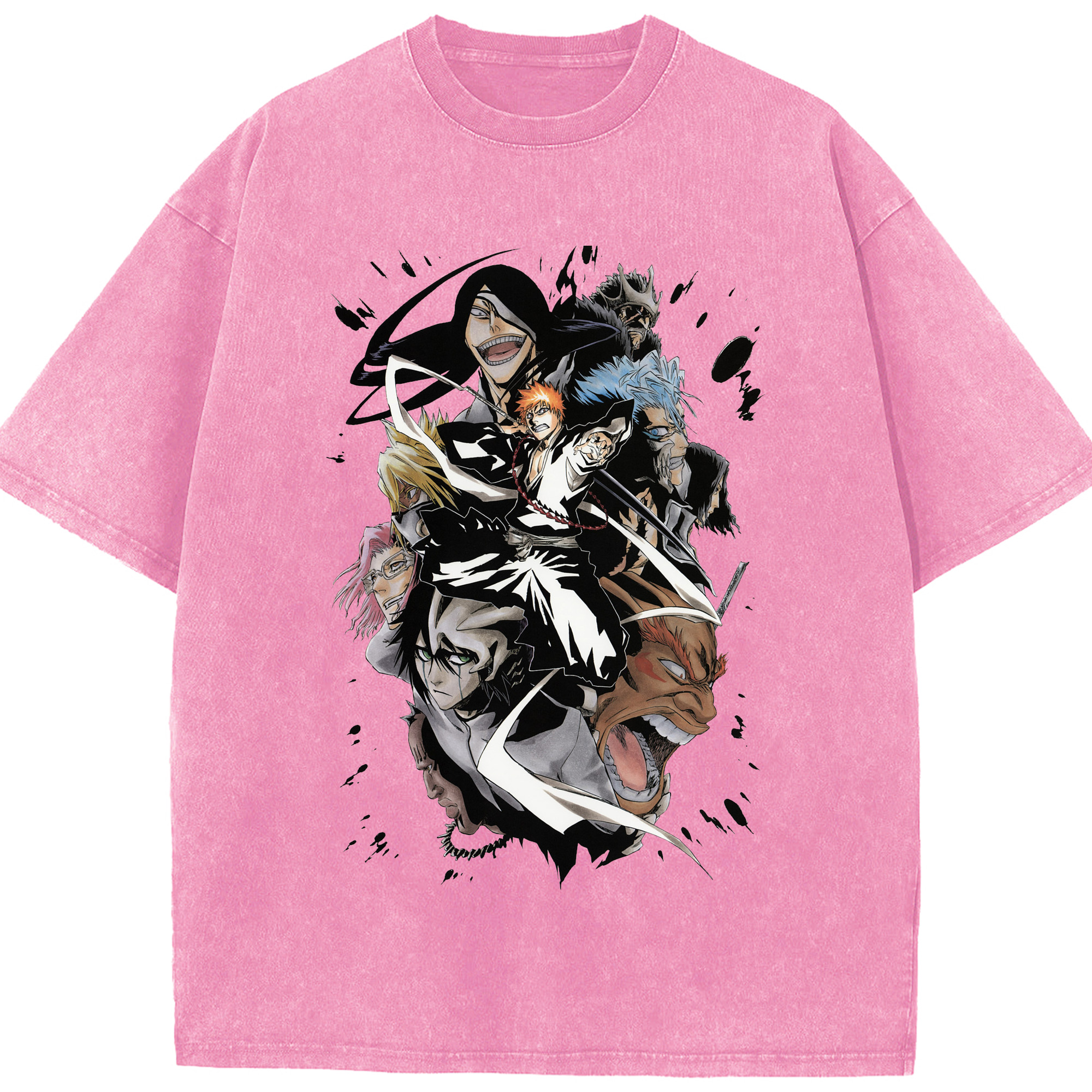 （画像用） ブリーチ 黒崎一護（くろさき いちご）BLEACH Kurosaki Ichigo 綿100% ヴィンテージ風 半袖Tシャツ（フロントプリント）